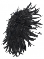 Black Gothic Vintage Ruched Feather Umbrella