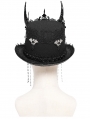 Black Gothic Skull Horn Beaded Tassel Hat