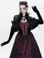 Black Gothic Feather Mesh Spliced Velvet Short Cape for Women