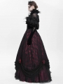Black Gothic Feather Mesh Spliced Velvet Short Cape for Women