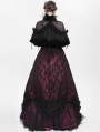 Black Gothic Feather Mesh Spliced Velvet Short Cape for Women