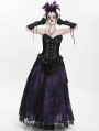 Black Gothic Beaded Lace Victorian Overbust Corset Top for Women