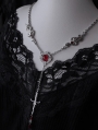 Silver Gothic Snake Wings Retro Cross Pendant Necklace