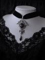 Black Velvet Vintage Gothic Bat Crystal Pendant Choker