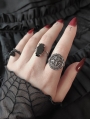Silver and Black Punk Gothic Coffin Ring