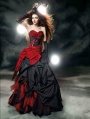 Red and Black Gothic Wedding Dress