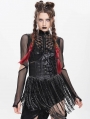 Black Gothic Punk Studded Tassel Underbust Girdle