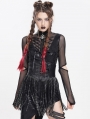 Black Gothic Punk Studded Tassel Underbust Girdle