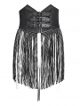 Black Gothic Punk Studded Tassel Underbust Girdle