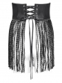 Black Gothic Punk Studded Tassel Underbust Girdle