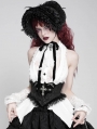 Black Gothic Cross Embroidery Ruffle Underbust Girdle