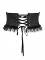 Black Gothic Cross Embroidery Ruffle Underbust Girdle