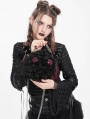 Black Gothic Batwing Round Devil Plush Bag
