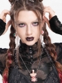Silver Gothic Skeleton Pearl Pendant Necklace