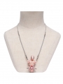 Silver Gothic Skeleton Pearl Pendant Necklace