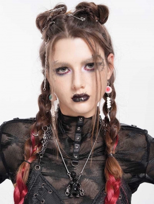 Black Gothic Punk Bondage Pendant Necklace