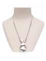 White Gothic Punk Bondage Pendant Necklace