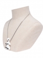 White Gothic Punk Bondage Pendant Necklace