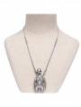 Silver Gray Gothic Punk Bondage Pendant Necklace