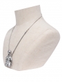 Silver Gray Gothic Punk Bondage Pendant Necklace