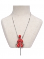 Red Gothic Punk Bondage Pendant Necklace