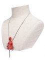 Red Gothic Punk Bondage Pendant Necklace