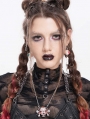 Silver Gray Gothic Demon Crystal Pendant Necklace