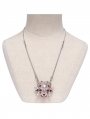 Silver Gray Gothic Demon Crystal Pendant Necklace