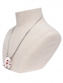 White Gothic Demon Crystal Pendant Necklace