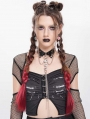 Black Gothic Skull Chain Pendant Faux Leather Choker