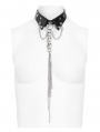 Black Gothic Skull Chain Pendant Faux Leather Choker