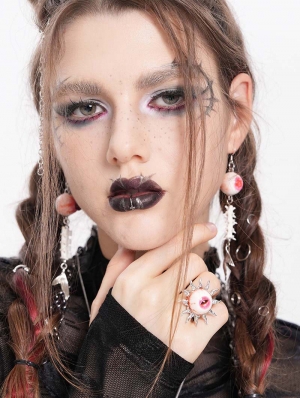 Silver Gothic Eyeball Ring