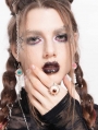 Silver Bloody Gothic Eyeball Ring