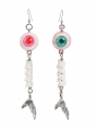 Silver Eyeball Bead Mermaid Earrings