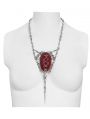 Silver Retro Cross Chain Pendant Necklace