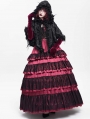 Black Gothic Floral Hooded Irregular Short Cloak for Women