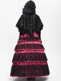 Black Gothic Floral Hooded Irregular Short Cloak for Women