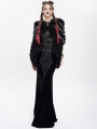 Black Gothic Punk Chain Faux Fur Short Hooded Cloak for Women