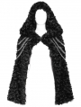 Black Gothic Punk Chain Faux Fur Short Hooded Cloak for Women