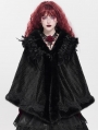 Black Gothic Rose Feather Loose Faux Fur ../upload/20250715/CApe for Women