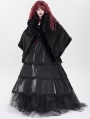 Black Gothic Rose Feather Loose Faux Fur ../upload/20250715/CApe for Women