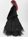 Black Gothic Rose Feather Loose Faux Fur ../upload/20250715/CApe for Women