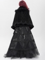 Black Gothic Rose Feather Loose Faux Fur ../upload/20250715/CApe for Women