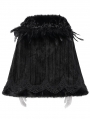 Black Gothic Rose Feather Loose Faux Fur ../upload/20250715/CApe for Women
