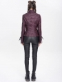 Red Gothic Punk Irregular Lace-Up Short Jacket for Women