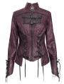 Red Gothic Punk Irregular Lace-Up Short Jacket for Women