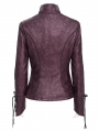 Red Gothic Punk Irregular Lace-Up Short Jacket for Women