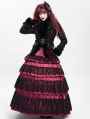 Black Gothic Retro Faux Fur Trim Leather Short Jacket for Women