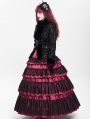 Black Gothic Retro Faux Fur Trim Leather Short Jacket for Women