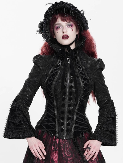 Black Vi../upload/20250715/CTorian Gothic Bell Sleeve Short Jacket for Women